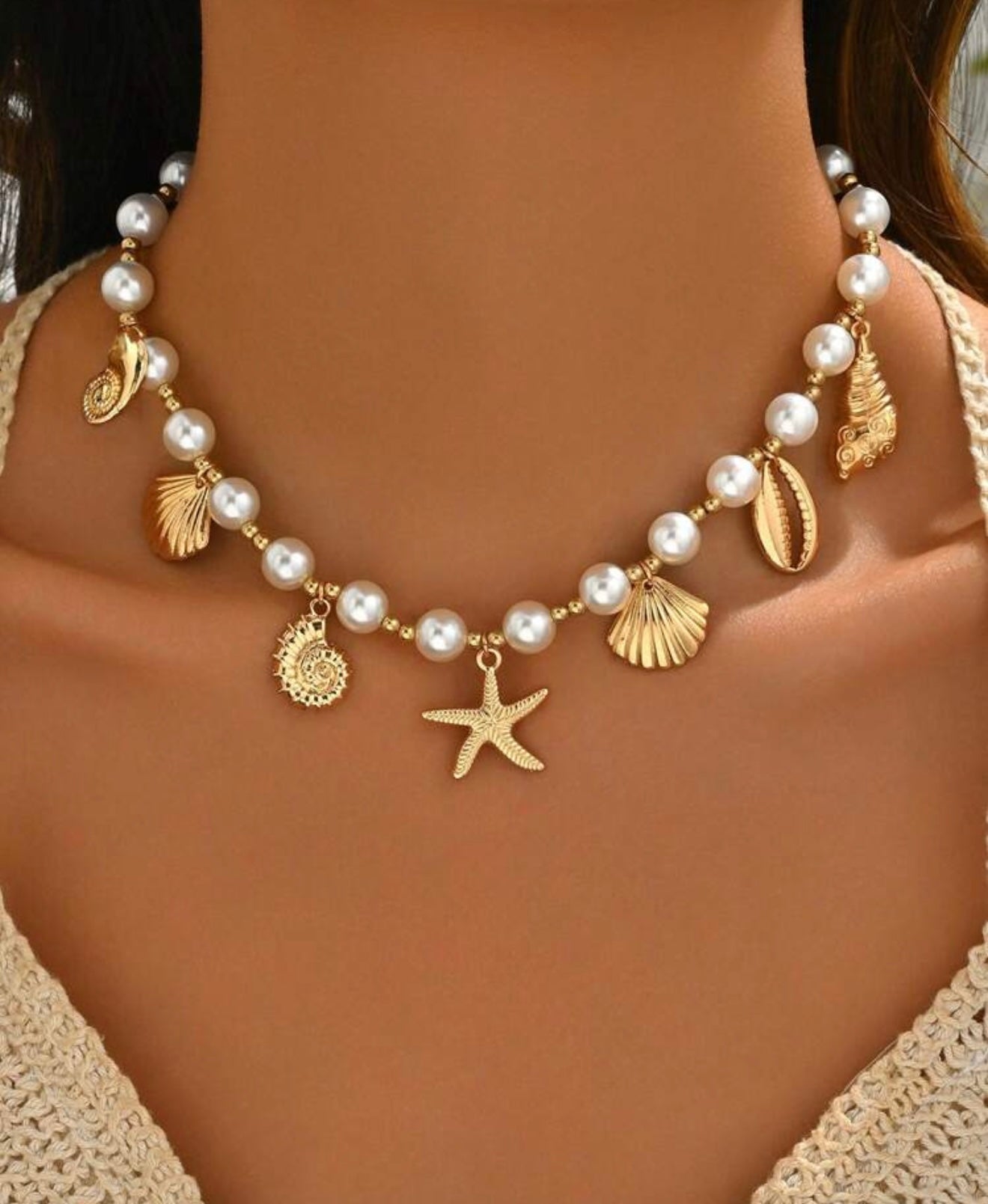 Pendentif perle marin