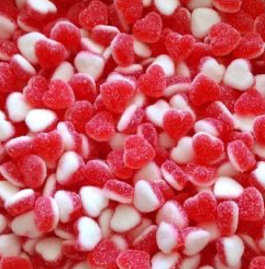 Petits cœurs fraise-crème sucré (100g)