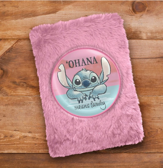 Carnet rose stitch fourrure