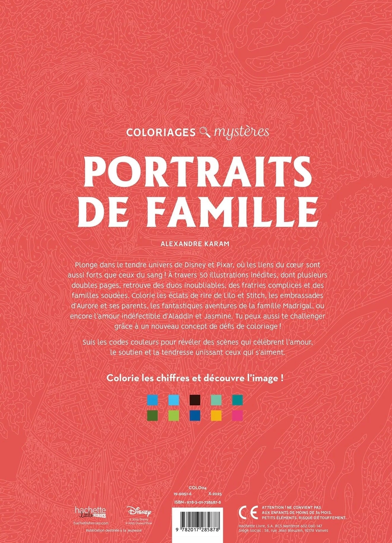 Coloriages mystères Disney - Portraits de famille