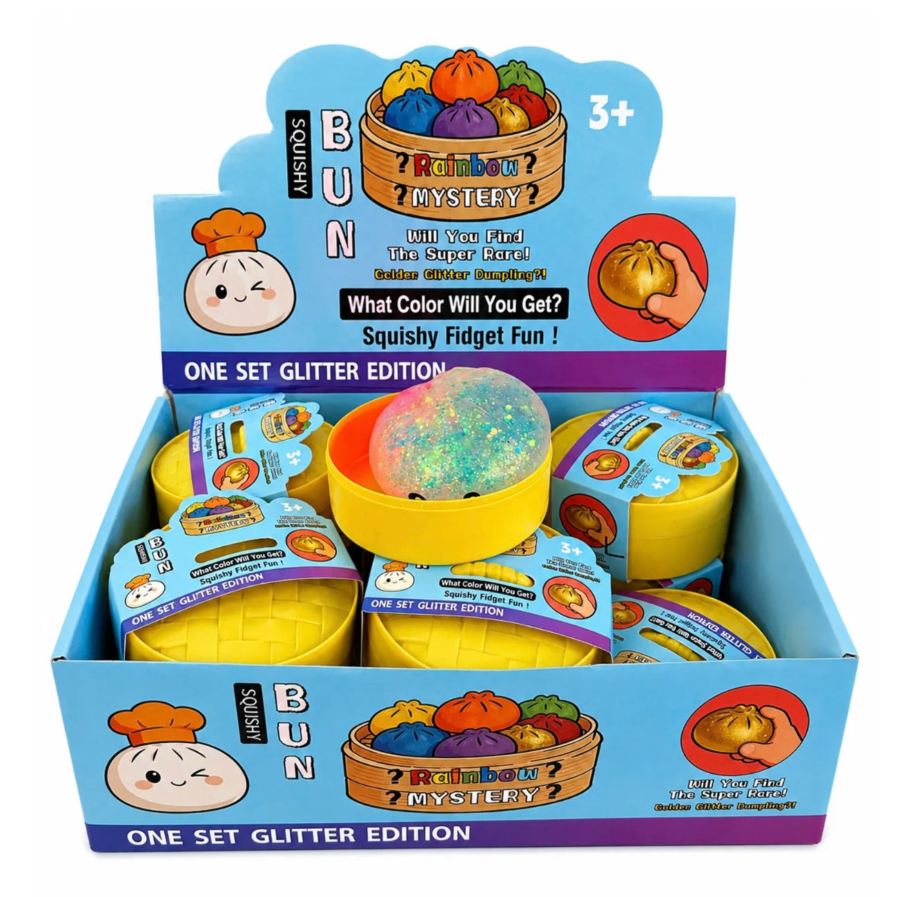 Squishy Dumpling Paillette mystère Lumineux 8,5 Cm