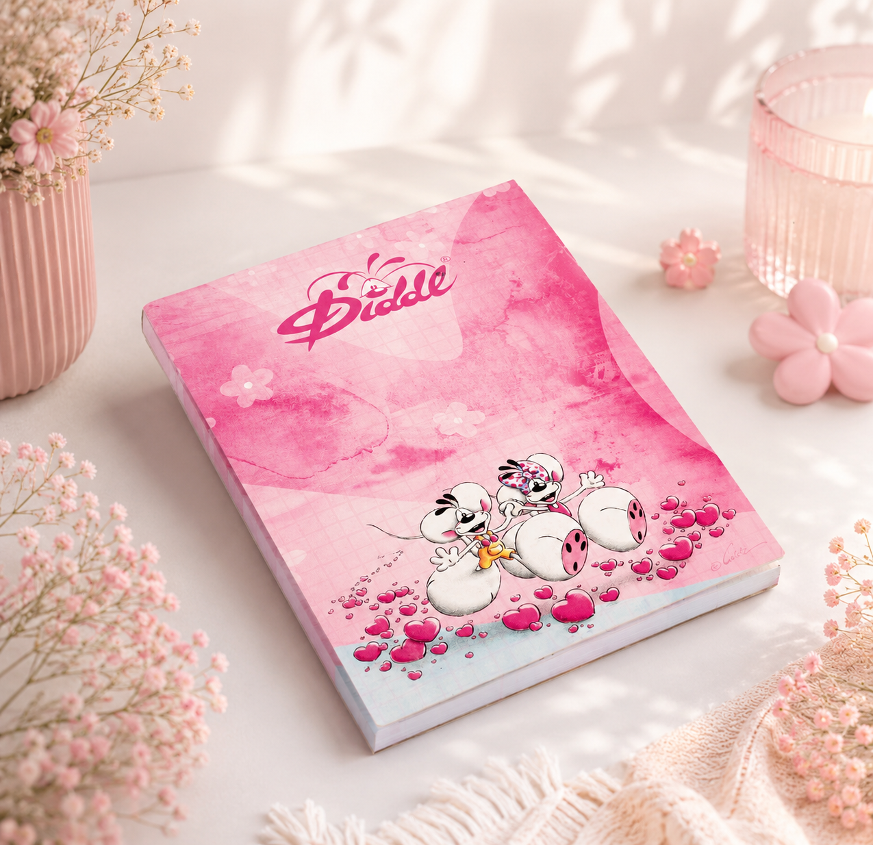 Bloc parfumé A6 Diddl & Diddlina Rose - PRÉCOMMANDE