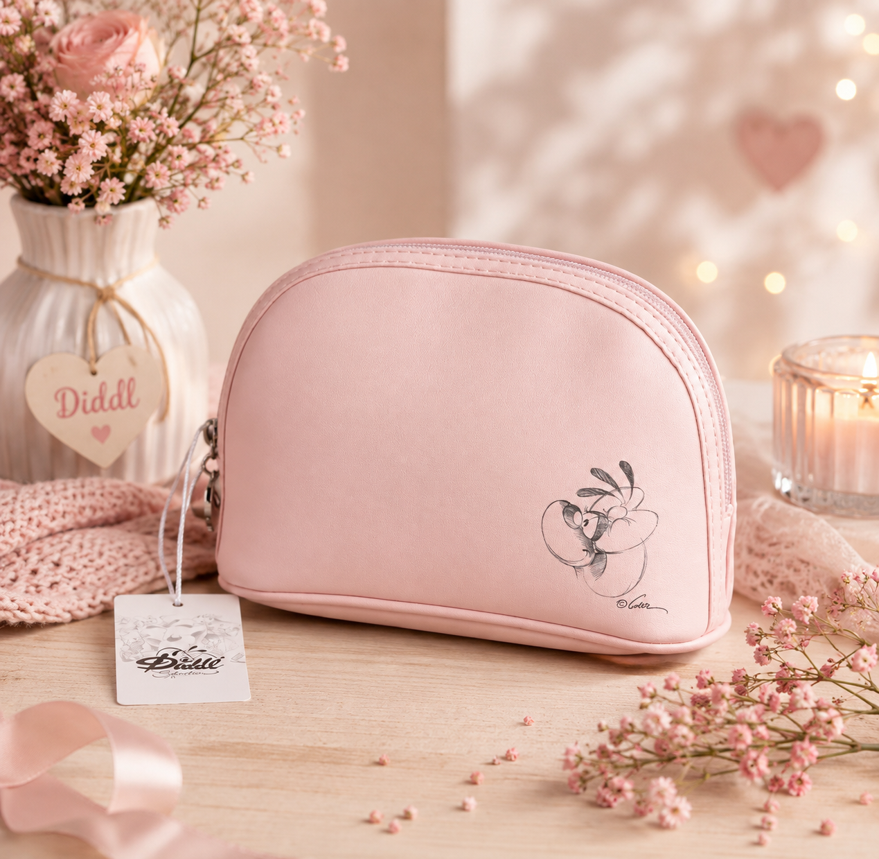 Trousse à maquillage Diddl rose (collection signature)