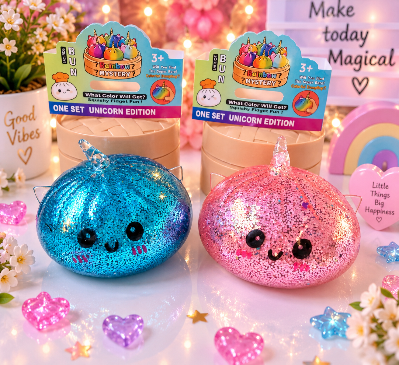 Squishy licorne paillettes 8,5cm mystère